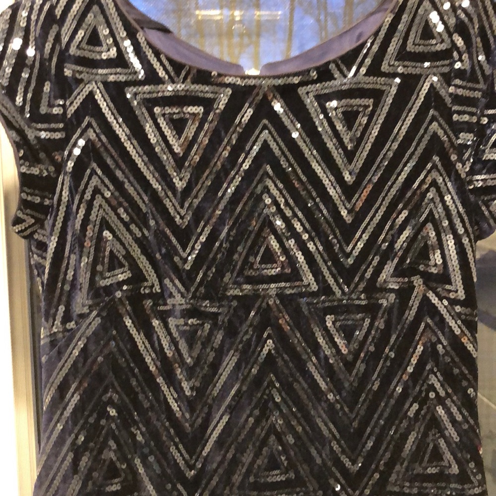 Gorgeous sequin deco velour dress- navy